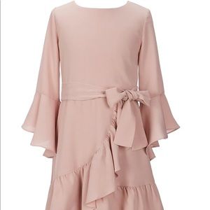 Girls size 14 faux wrap, ruffle sleeve dress for Easter, Passover, Bat Mitzvah
